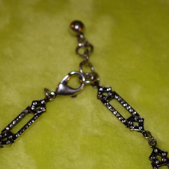 Gorgeous Azure Blue Pavé & Crystal Rhodium Plated Statement Necklace Rtl $187 - Picture 8 of 12